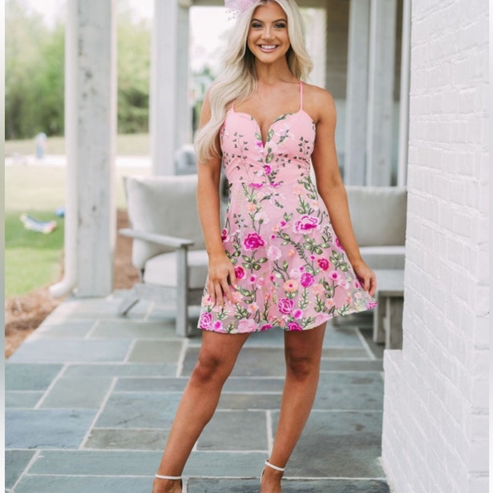 Pink floral sundress from These Three